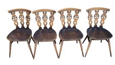 Vintage Ercol Fleur De Lys Elm Dining Chair X4 Please Read 