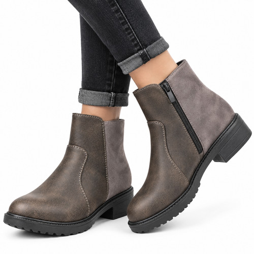 Womens flat ankle boots zip - womens, up
