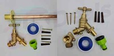 Outside Tap Kit With Through Plate Tube or Wall Plate, Green Hose Adaptor Kit 