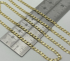 Solid 9ct Yellow Gold Men&Women Curb Chain Necklace 3mm / 20 Inch New Gift Boxed