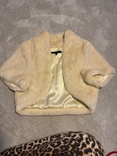 Coast fake fur cream bolero