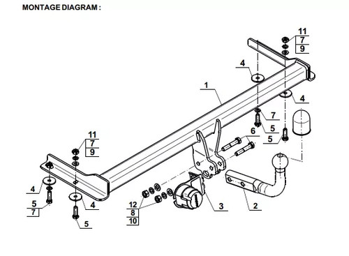 Swan neck tow bar for - swan,