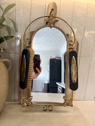 Antique brass wall mirror - , and