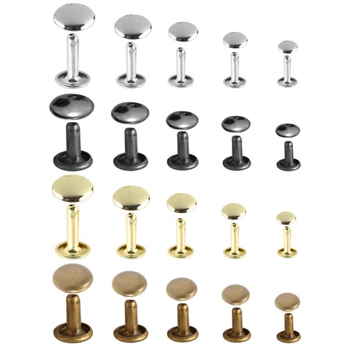 Double cap rivets - 4mm, 15mm