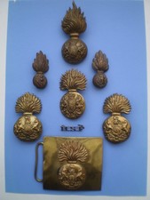 Collection of Royal Scots Fusiliers  Busby , Glengarry Badges & Insignia