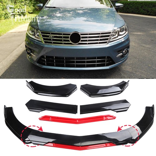 Gloss black red front bumper - w/red,