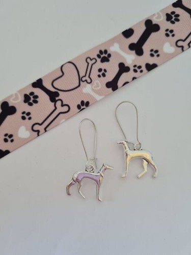 Silver greyhound dog charm