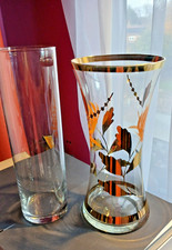 Vintage large glass vase, hand