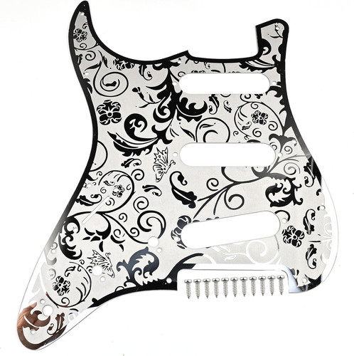 Lefty silver engraved guitar - engraved,