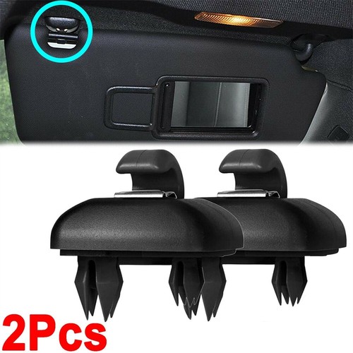 2pcs black sun visor - black, clip