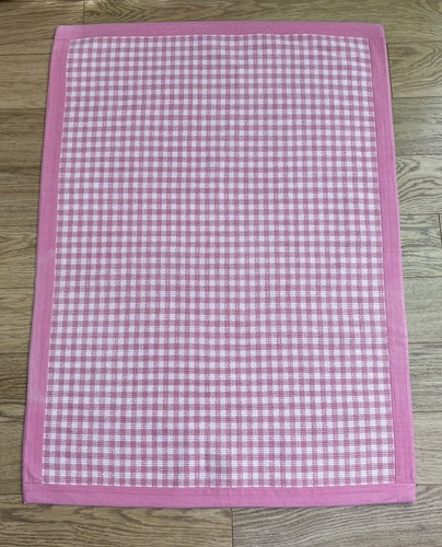 Laura ashley pink gingham rug - pink,