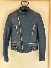 70sUK Leather Riders Jacket 32 ​​Vintage Lewis Leather Style Navy