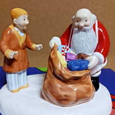 Coalport Snowman Father Christmas "Let's see if there's one for You" Box & COA