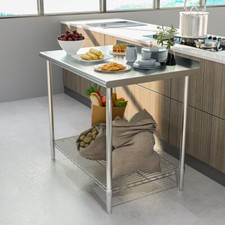 Stainless Steel Commercial Kitchen Prep Work Bench Catering Table w/ Undershelf