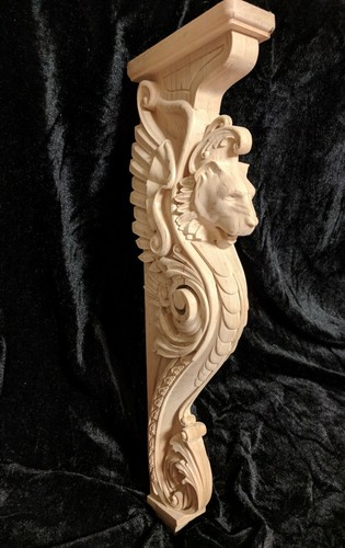 Lion corbel wooden - lion, corbel,