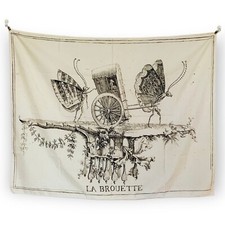 Human Butterfly Moth Fairy Tapestry Wall Hanging Witchy Decor 1700s Vintage Art