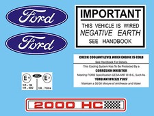 Ford RS 2000 Under Bonnet Decal Set MK1 & MK2 Escort RS2000 AVO