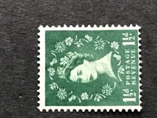 1961 SG 572b 1½d green Multiple Crowns Sideways Watermark Used