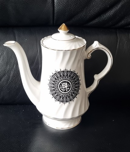 White china coffee pot with - white,