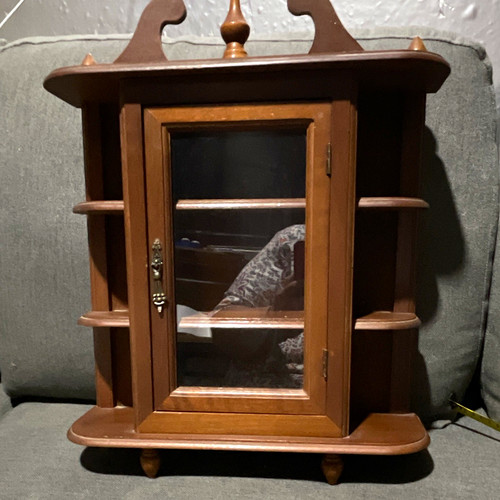 Wall mounted wood curio - mounted,
