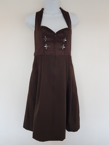Vintage dress brown dirndl - brown,