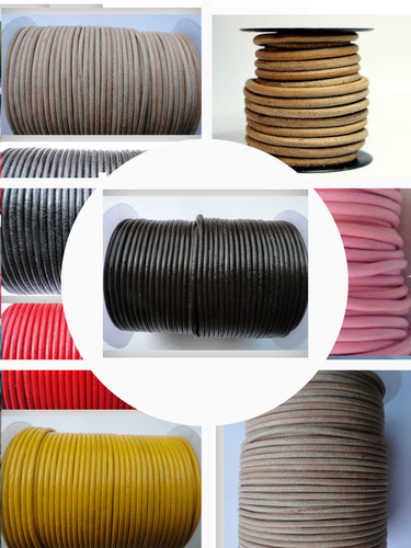 Leather cord string - cord, real