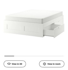 IKEA White Double Bed Frame And Mattress