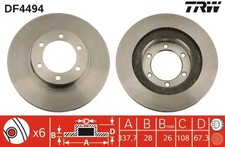 2x Brake disc Vented DF4494