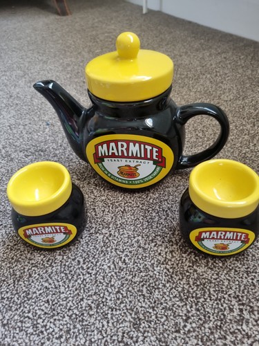 Marmite teapot and - two, egg