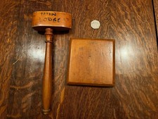 Freemasons Lodge Masonic gavel and Block (3) Maul Mallet Masons judge auction