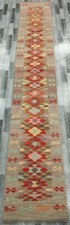 Tribal Handmade Afghan/Turkish Kilim Rug, Wool Aztec Runner Rug, Size 478x76 CM