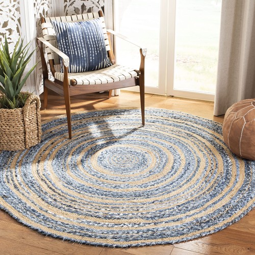 Area rug round blue - blue, &