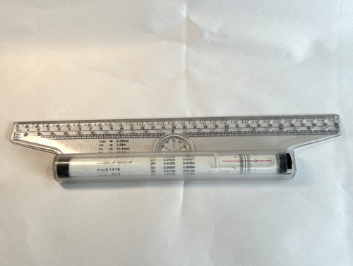 Vintage perspex rolling ruler - rolling,