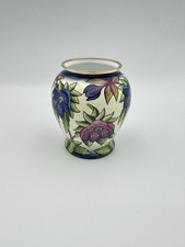 Pretty Moorcroft enamel bulbous vase in the Hepatica pattern. William Moorcroft