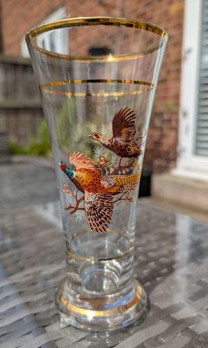 Vintage pheasant glass 1950s - pheasant,
