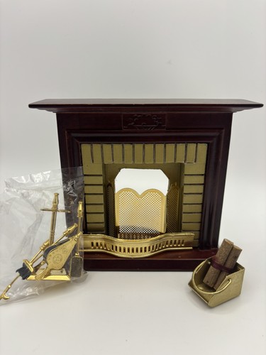 Dolls house fire place wooden - fire,