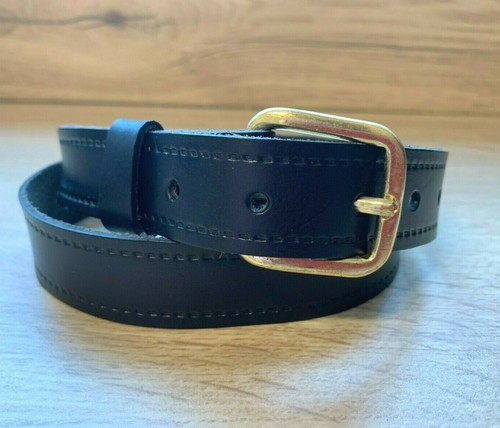 Real leather belt black - black, 25mm