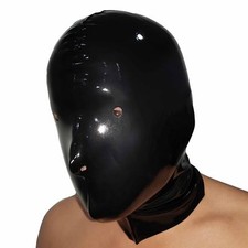 Brand New Black Latex Rubber Gummi Hood Mask (one size) 