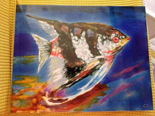 Stunning angel fish tile - angel, art