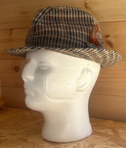 Vintage brown tweed felt - vintage,