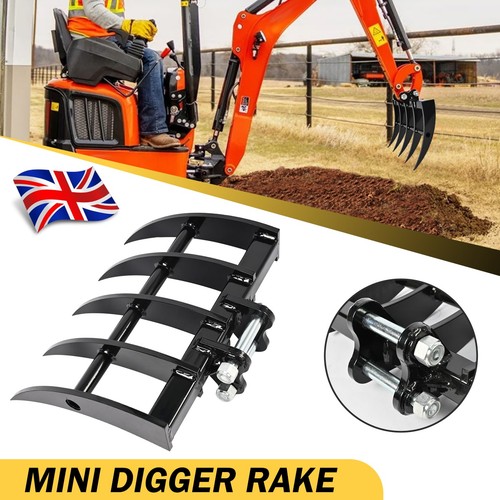 Mini digger rake - digger, attachments
