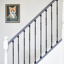 Deluxe Black "Enfield" Double Twist Stair Spindle - With or Without Brackets