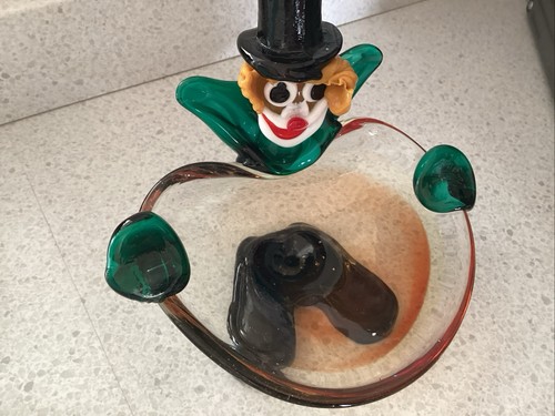 Murano glass clown trinket - glass,