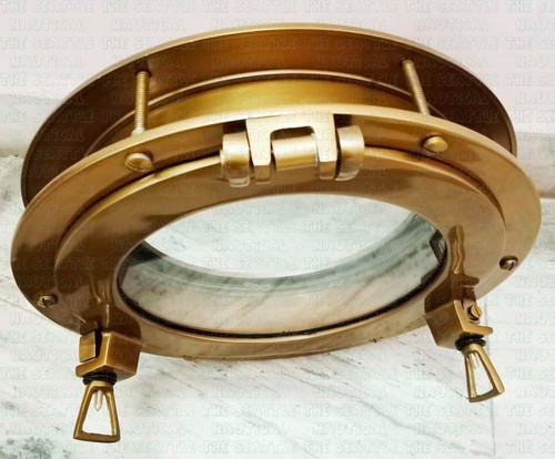 Antique brass window - 12",