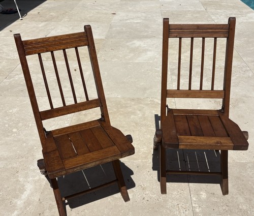 Pair mcm wooden folding - pair,