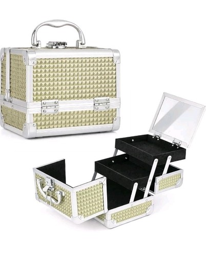 Gold makeup box - gold, case