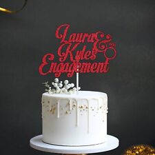 Personalised Engagement Cake Topper - Engagement Party Cake Topper - Glitter