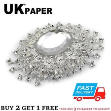 3.4" SILVER FLOWER BROOCH