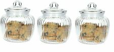 3pc 600ml Glass Airtight Candy Sweet Jar Cookie Biscuit Storage Canister Jars