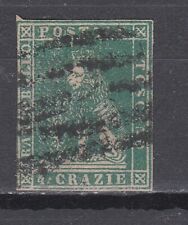 FRANCOBOLLI Antichi Stati Toscana 1857 Marzocco 4 cr SAS14 &